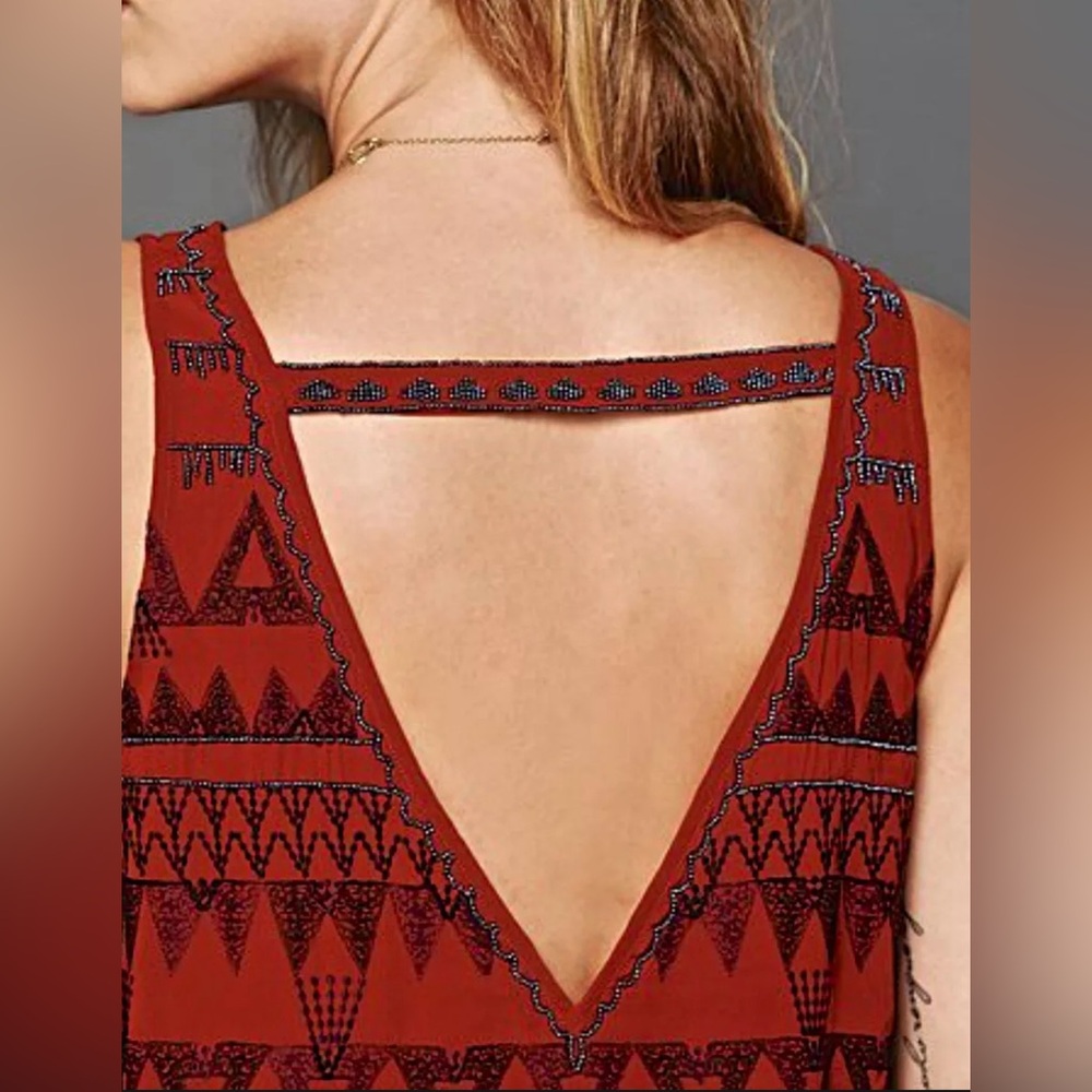 NWT Free People Beaded Boho Mini Shift Dress - Picture 5 of 14